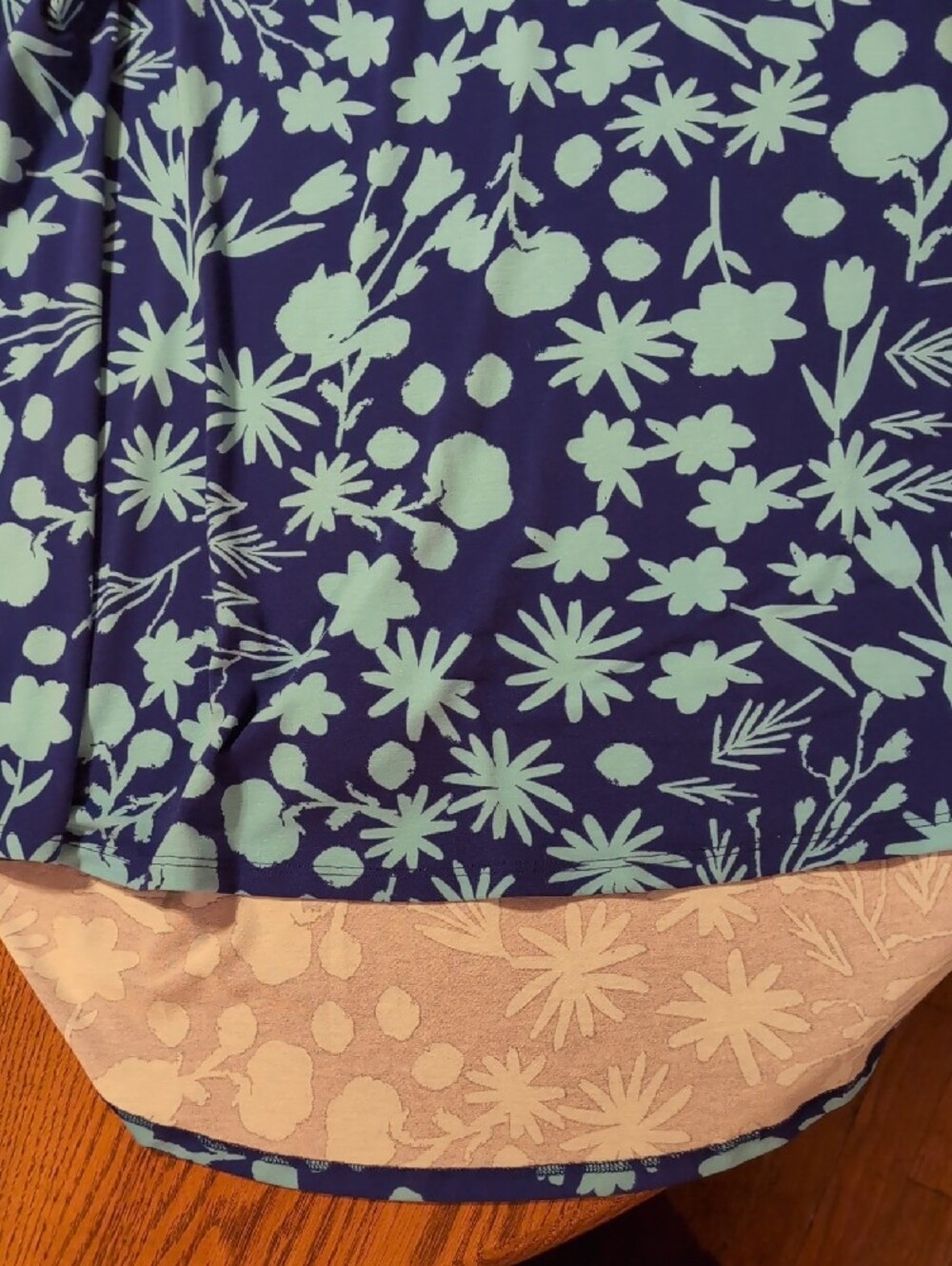 Blue Floral/Stripe Lularoe Carly Hi/Lo Hem Dress NWT Size S - Picture 8 of 9